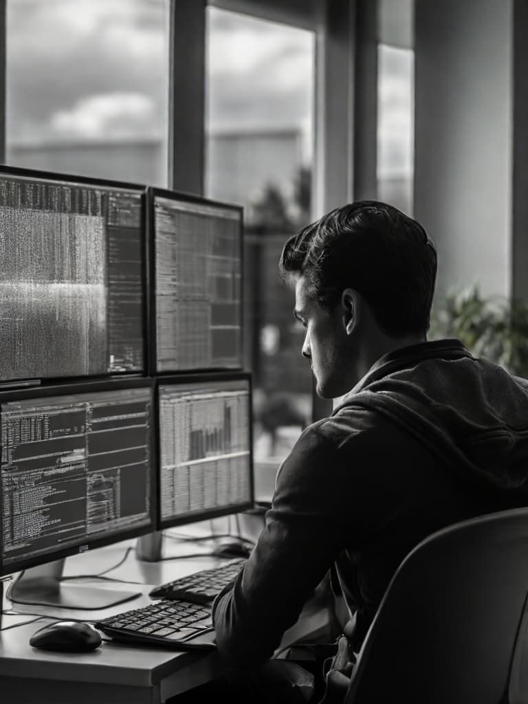 Programmer working on code
